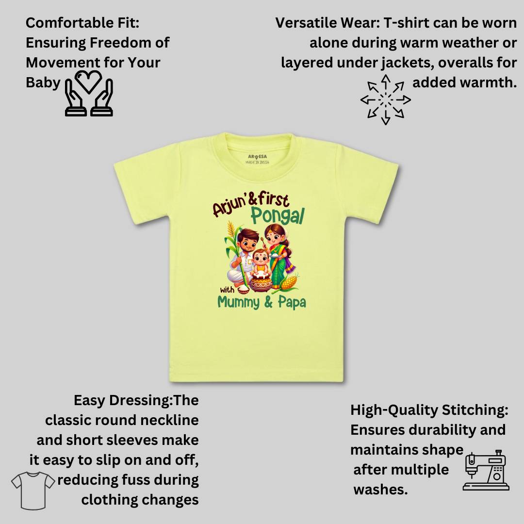 Arvesa My First Pongal  Baby Boy & Girl Dress