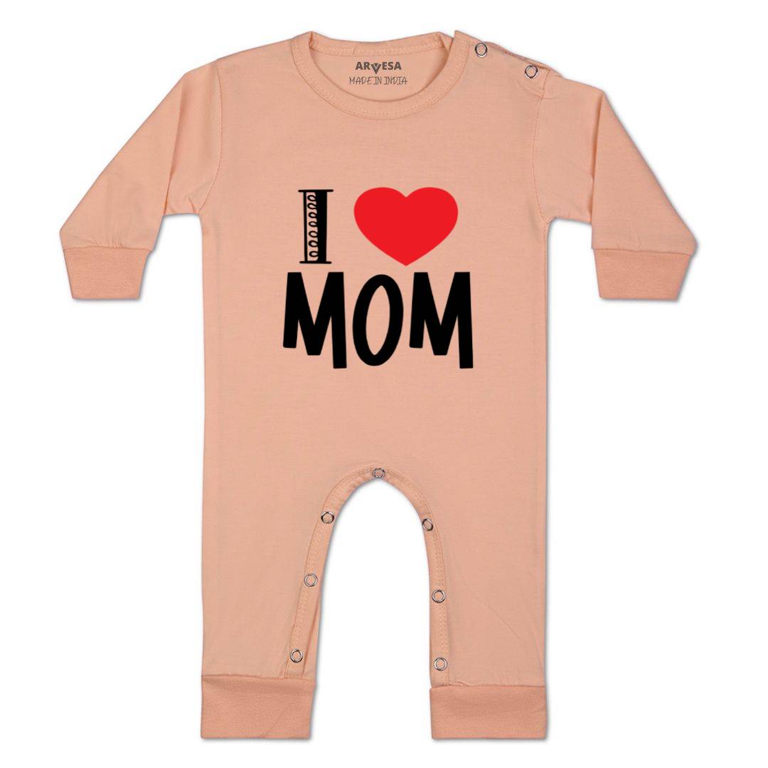 Arvesa I Love Mom Design-178 White 0-3 Months Jumpsuit for Baby Boy & Girl dress .