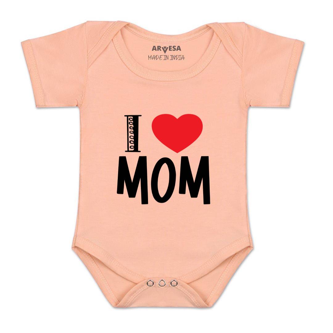 Arvesa I Love Mom Design-178 White 0-3 Months Jumpsuit for Baby Boy & Girl dress .