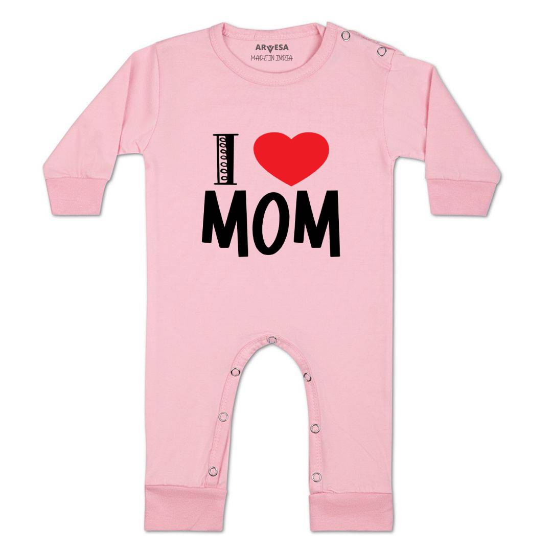 Arvesa I Love Mom Design-178 White 0-3 Months Jumpsuit for Baby Boy & Girl dress .