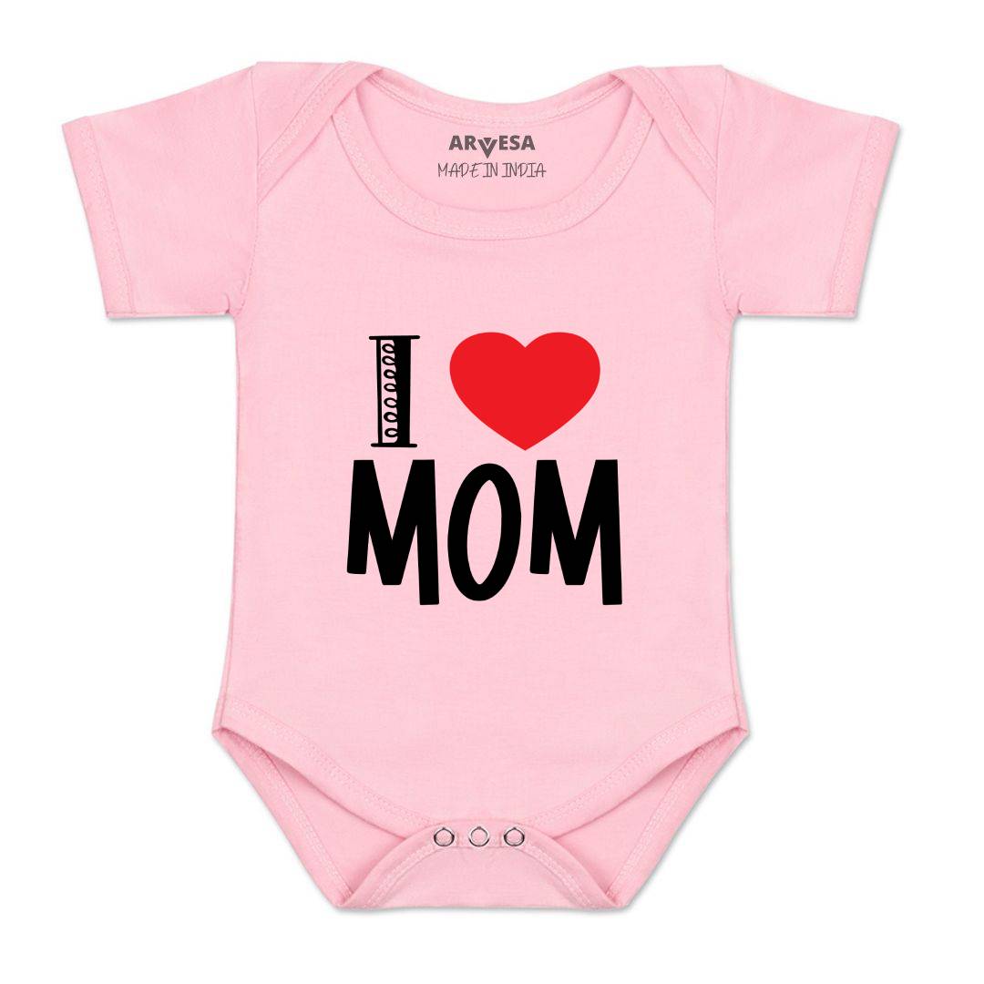 Arvesa I Love Mom Design-178 White 0-3 Months Jumpsuit for Baby Boy & Girl dress .