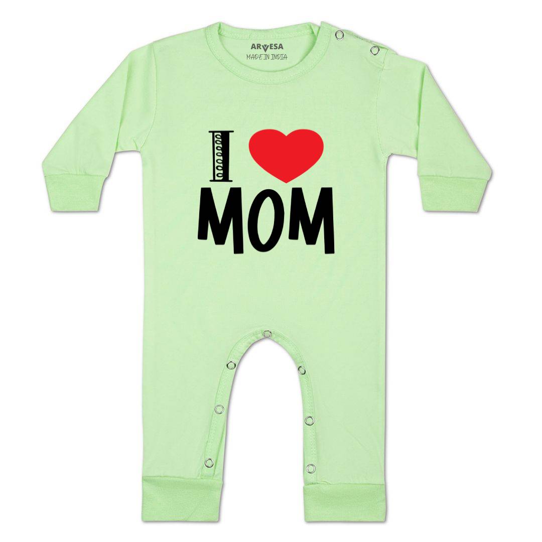 Arvesa I Love Mom Design-178 White 0-3 Months Jumpsuit for Baby Boy & Girl dress .