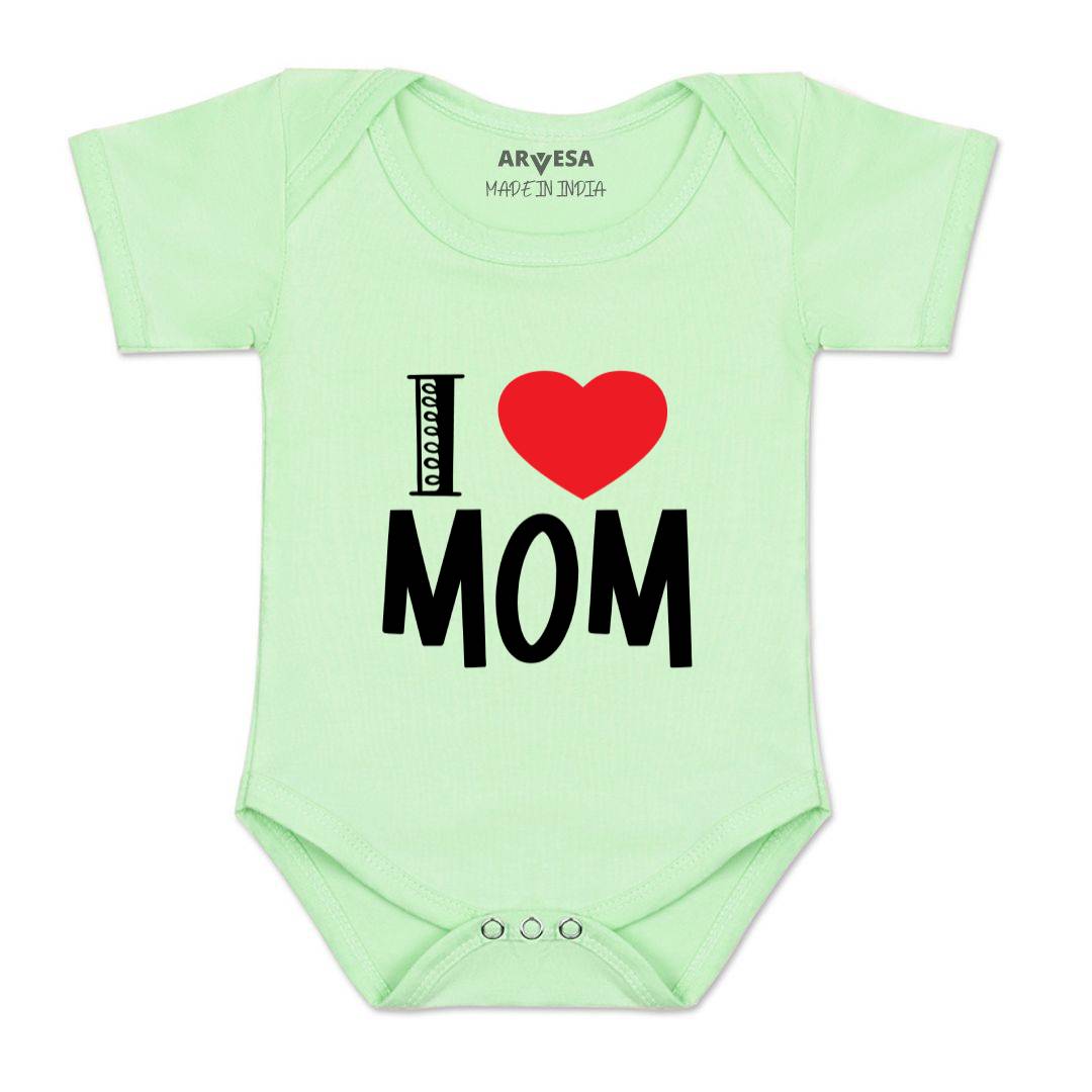 Arvesa I Love Mom Design-178 White 0-3 Months Jumpsuit for Baby Boy & Girl dress .