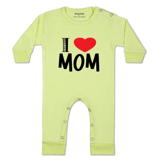 Arvesa I Love Mom Design-178 White 0-3 Months Jumpsuit for Baby Boy & Girl dress .