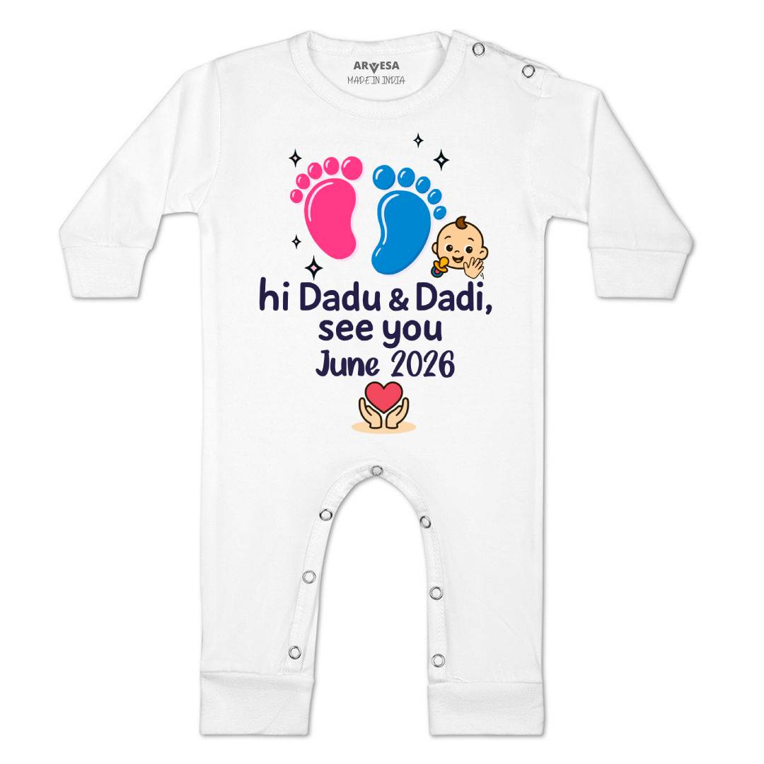 Arvesa Hi Dadu & Dadi See You Soon Baby Boy & Girl Dress