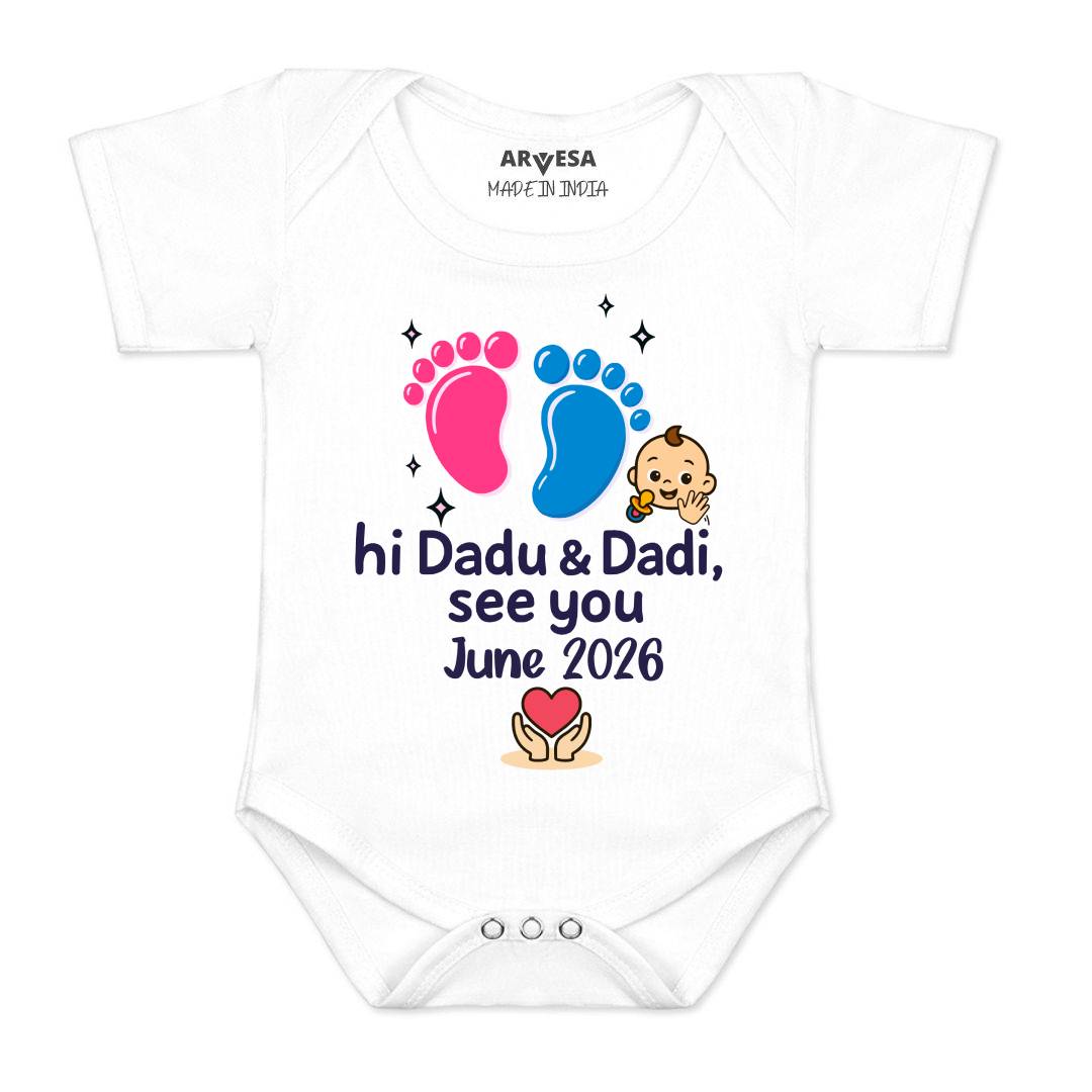 Arvesa Hi Dadu & Dadi See You Soon Baby Boy & Girl Dress