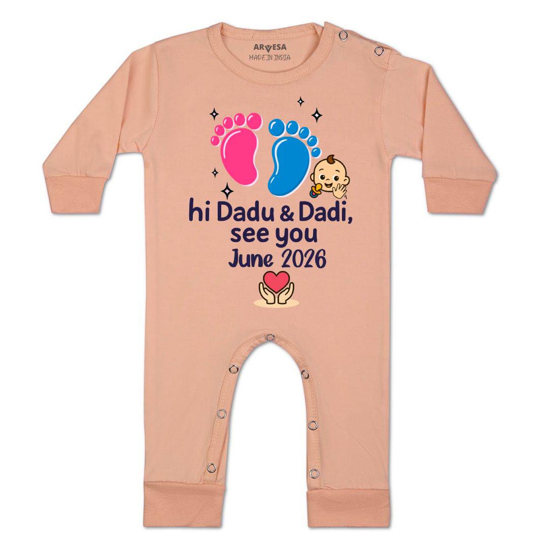 Arvesa Hi Dadu & Dadi See You Soon Baby Boy & Girl Dress