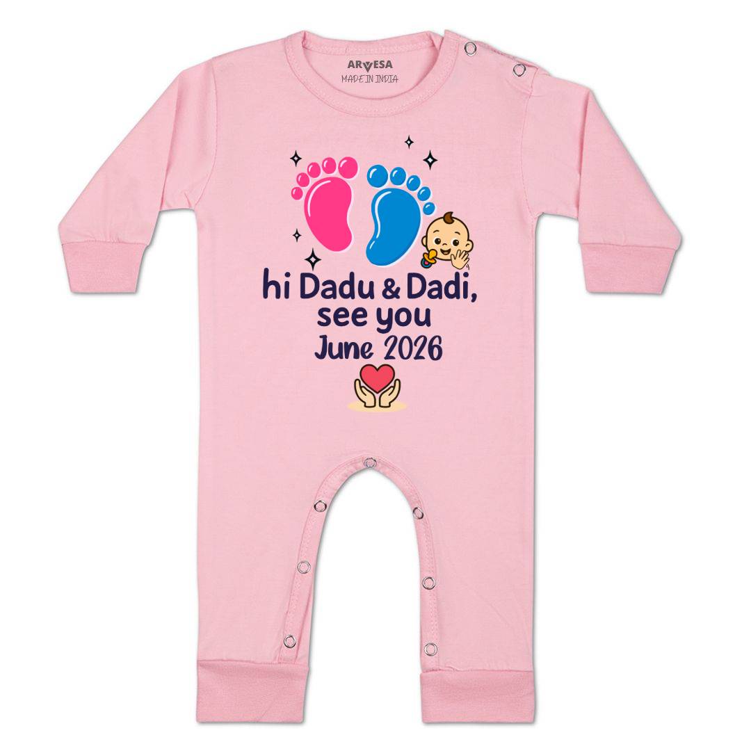 Arvesa Hi Dadu & Dadi See You Soon Baby Boy & Girl Dress