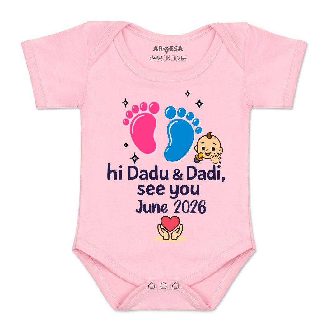 Arvesa Hi Dadu & Dadi See You Soon Baby Boy & Girl Dress