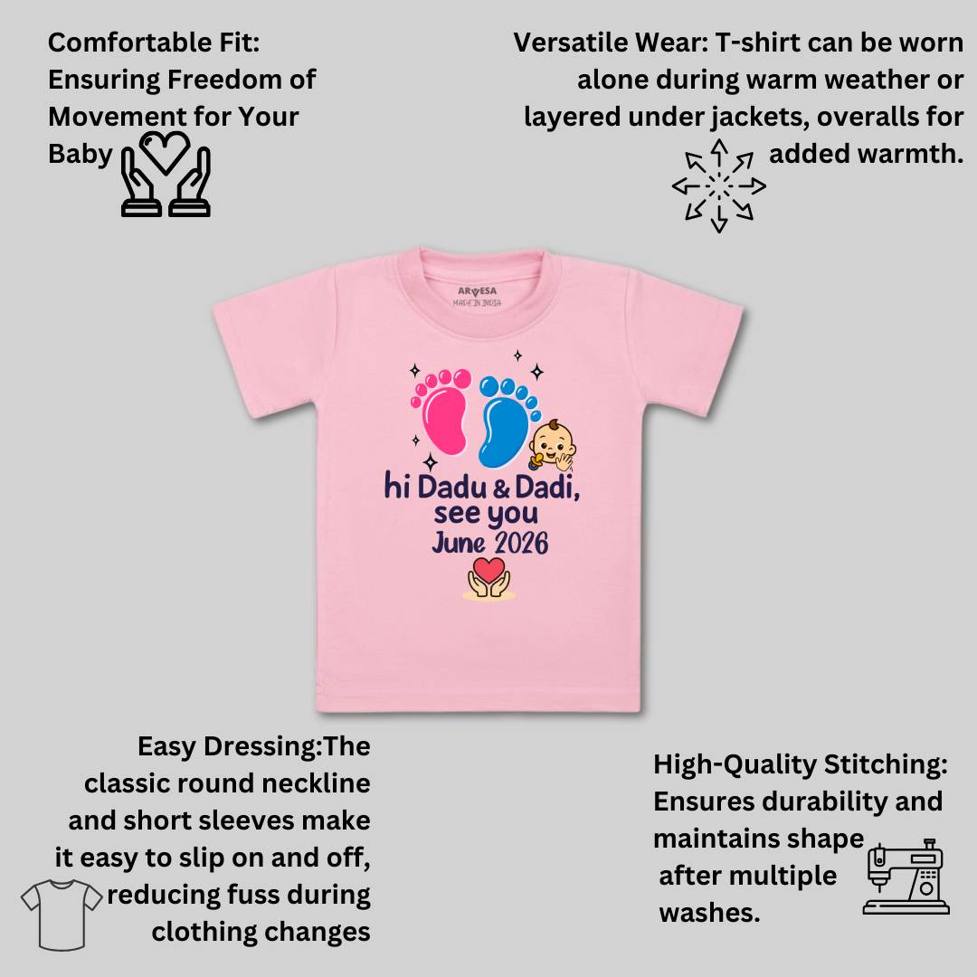 Arvesa Hi Dadu & Dadi See You Soon Baby Boy & Girl Dress