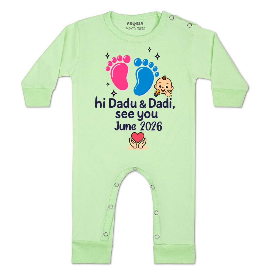 Arvesa Hi Dadu & Dadi See You Soon Baby Boy & Girl Dress