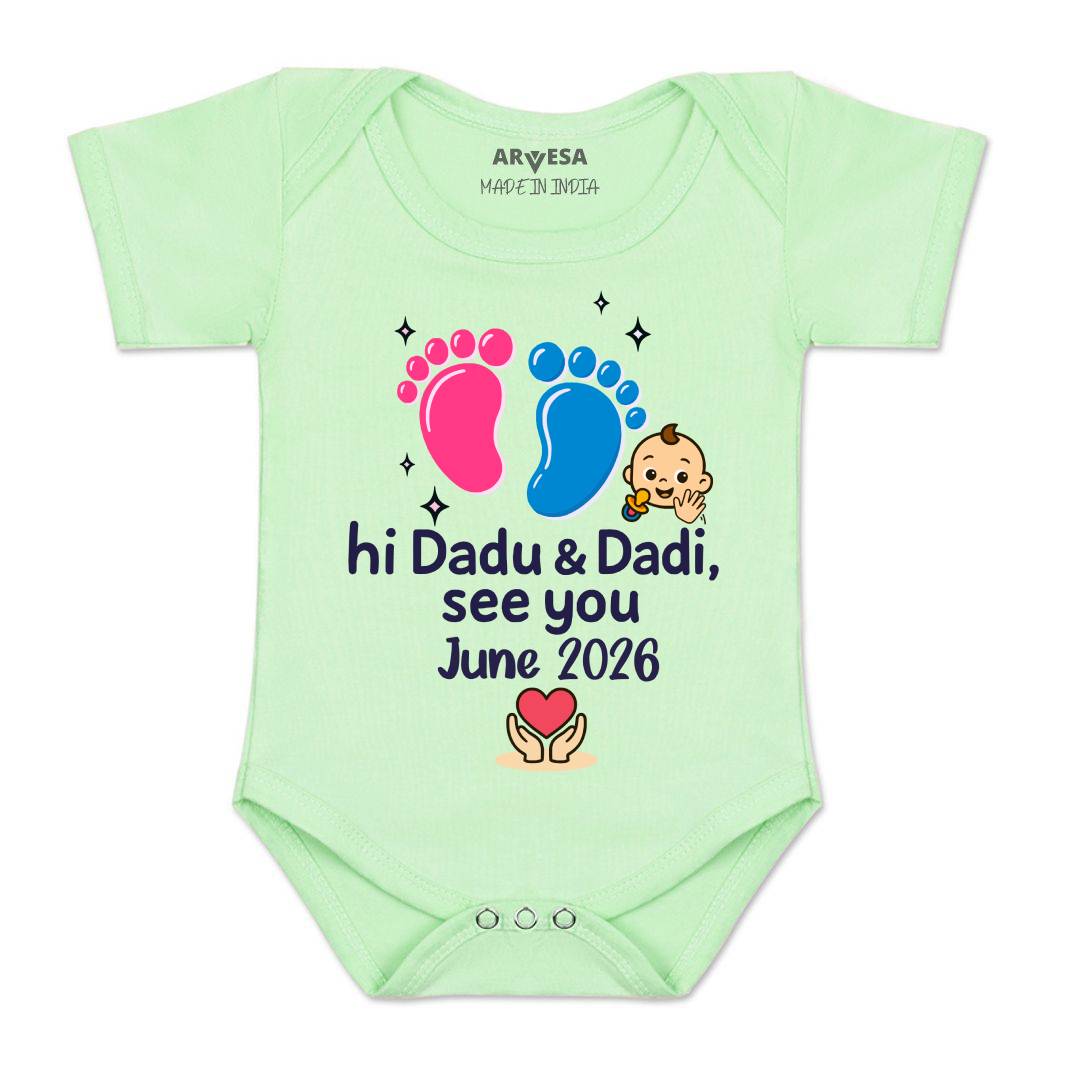 Arvesa Hi Dadu & Dadi See You Soon Baby Boy & Girl Dress