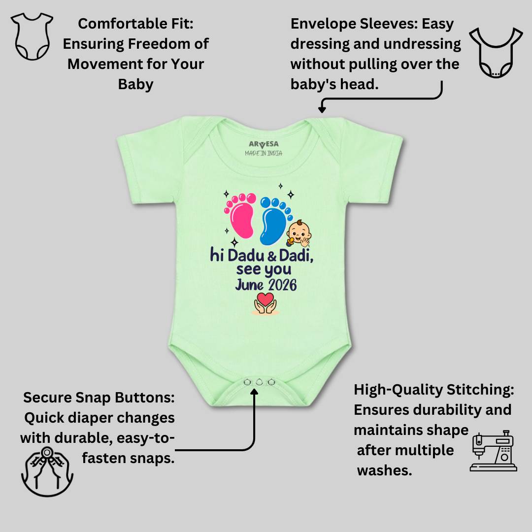 Arvesa Hi Dadu & Dadi See You Soon Baby Boy & Girl Dress
