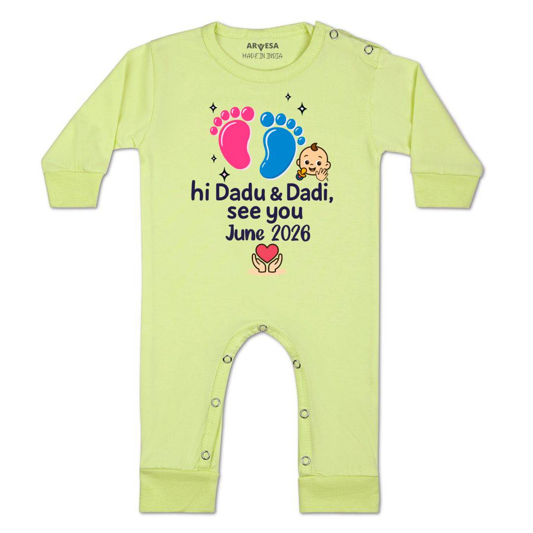 Arvesa Hi Dadu & Dadi See You Soon Baby Boy & Girl Dress