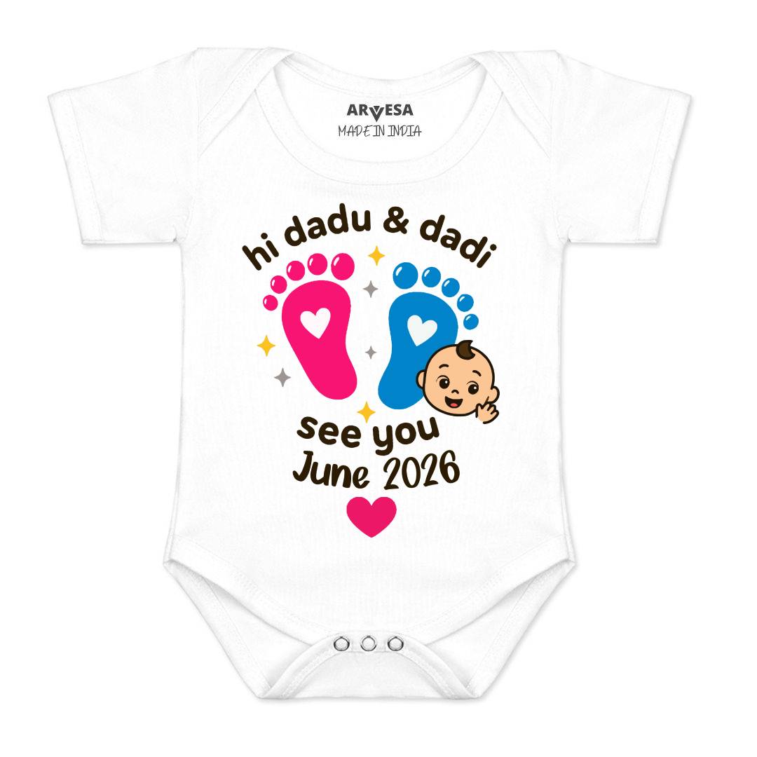 Arvesa Hi Dadu & Dadi See You Soon Baby Boy & Girl Dress