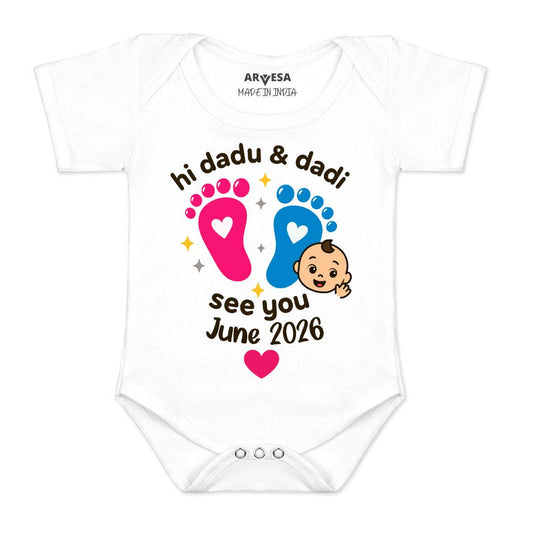 Arvesa Hi Dadu & Dadi See You Soon Baby Boy & Girl Dress