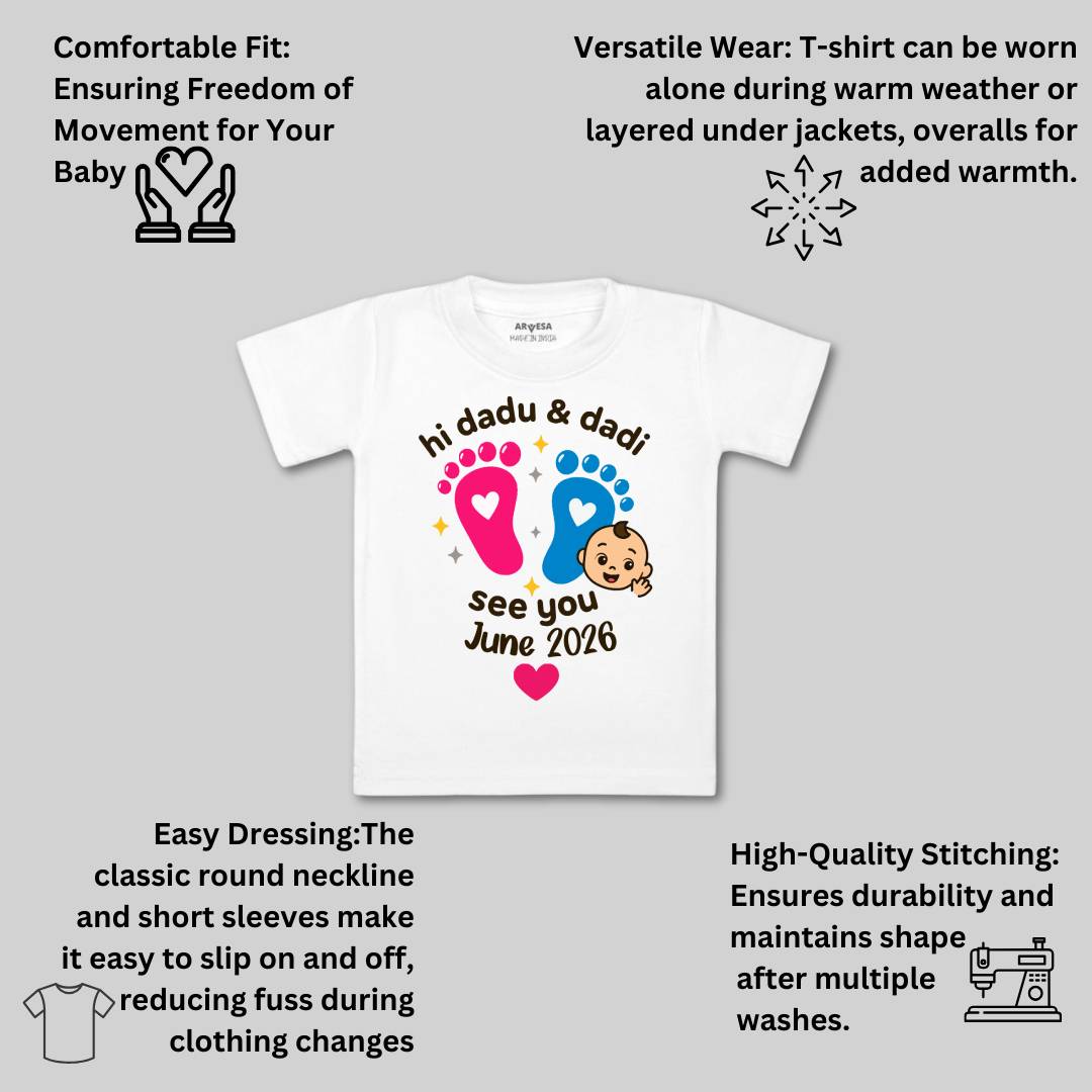Arvesa Hi Dadu & Dadi See You Soon Baby Boy & Girl Dress