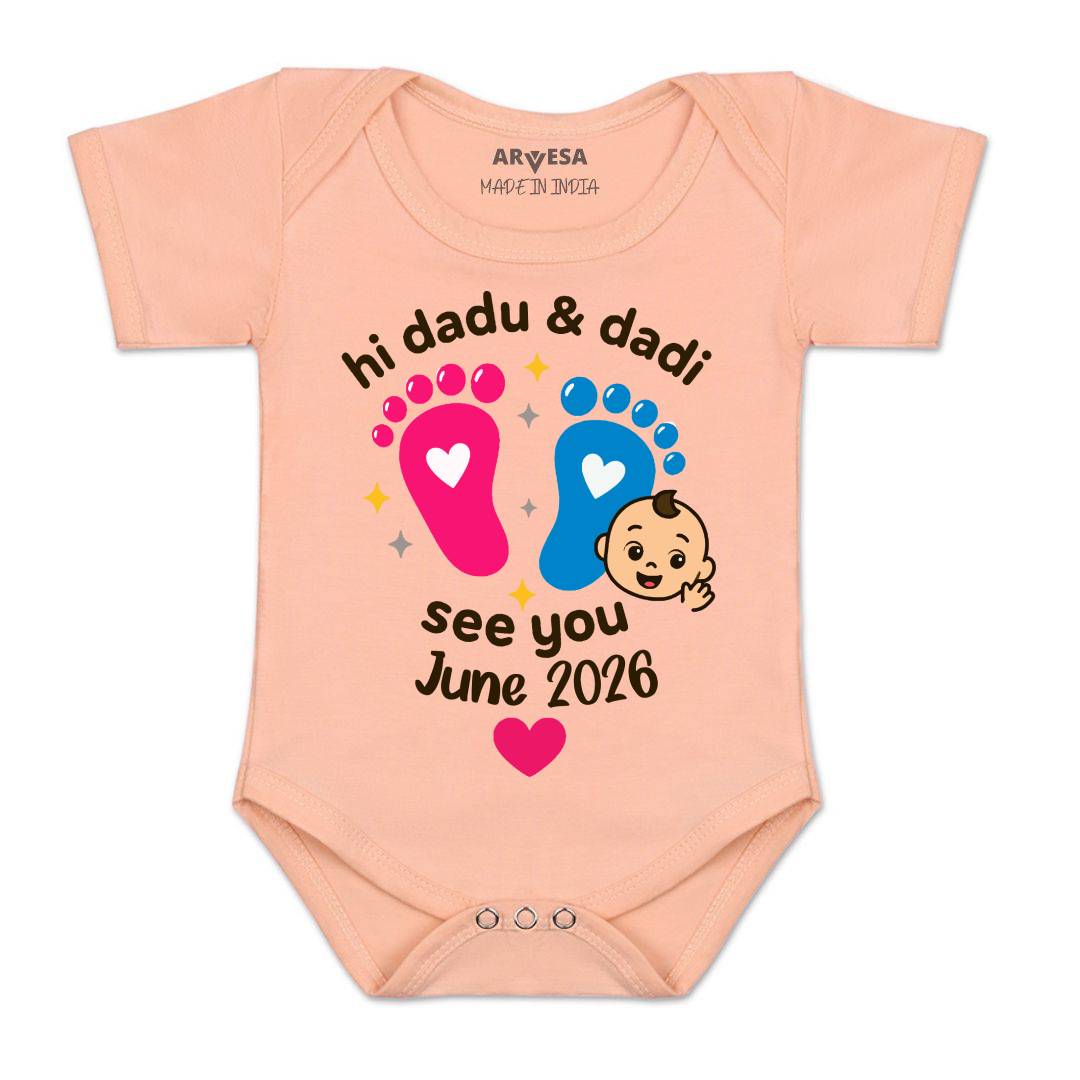 Arvesa Hi Dadu & Dadi See You Soon Baby Boy & Girl Dress