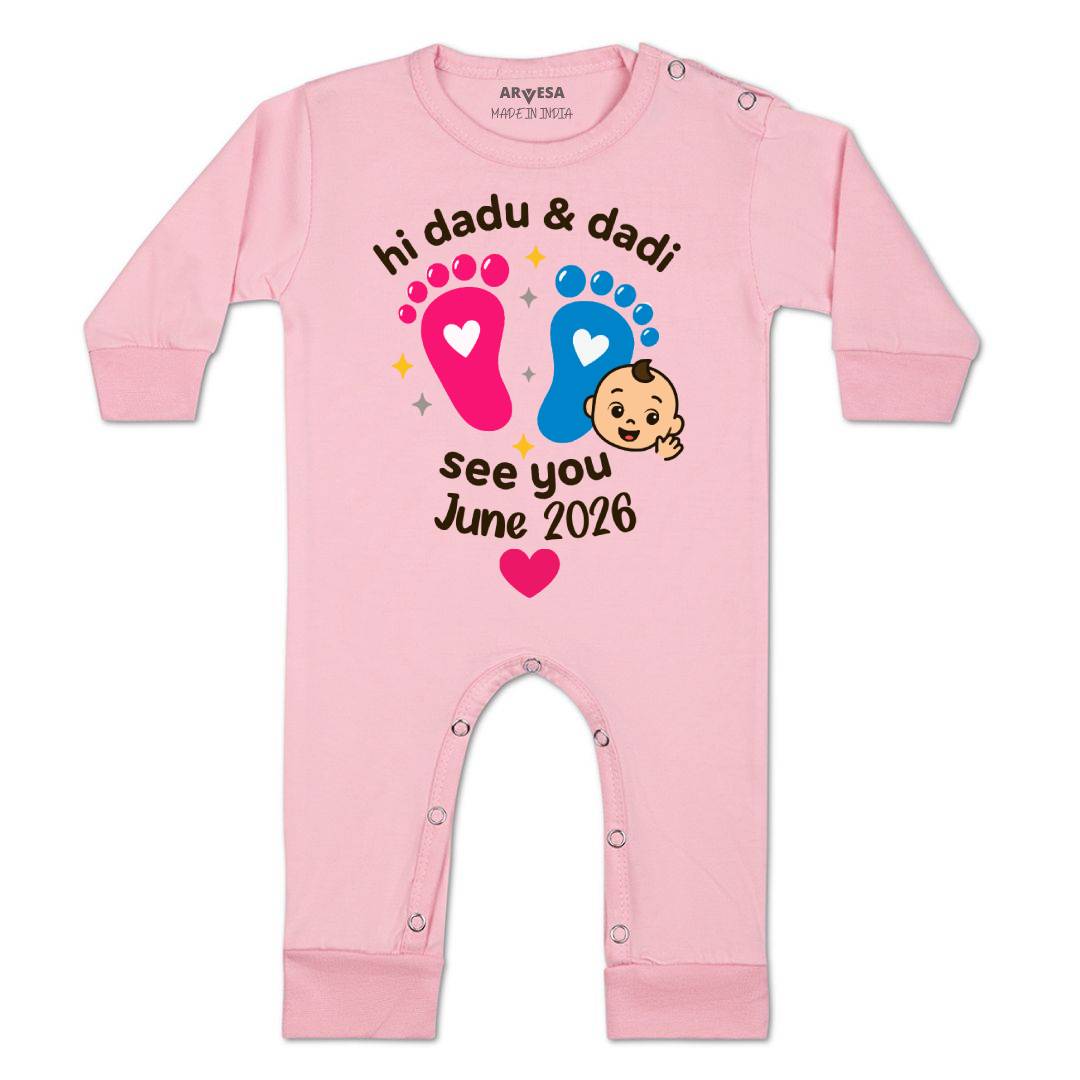 Arvesa Hi Dadu & Dadi See You Soon Baby Boy & Girl Dress