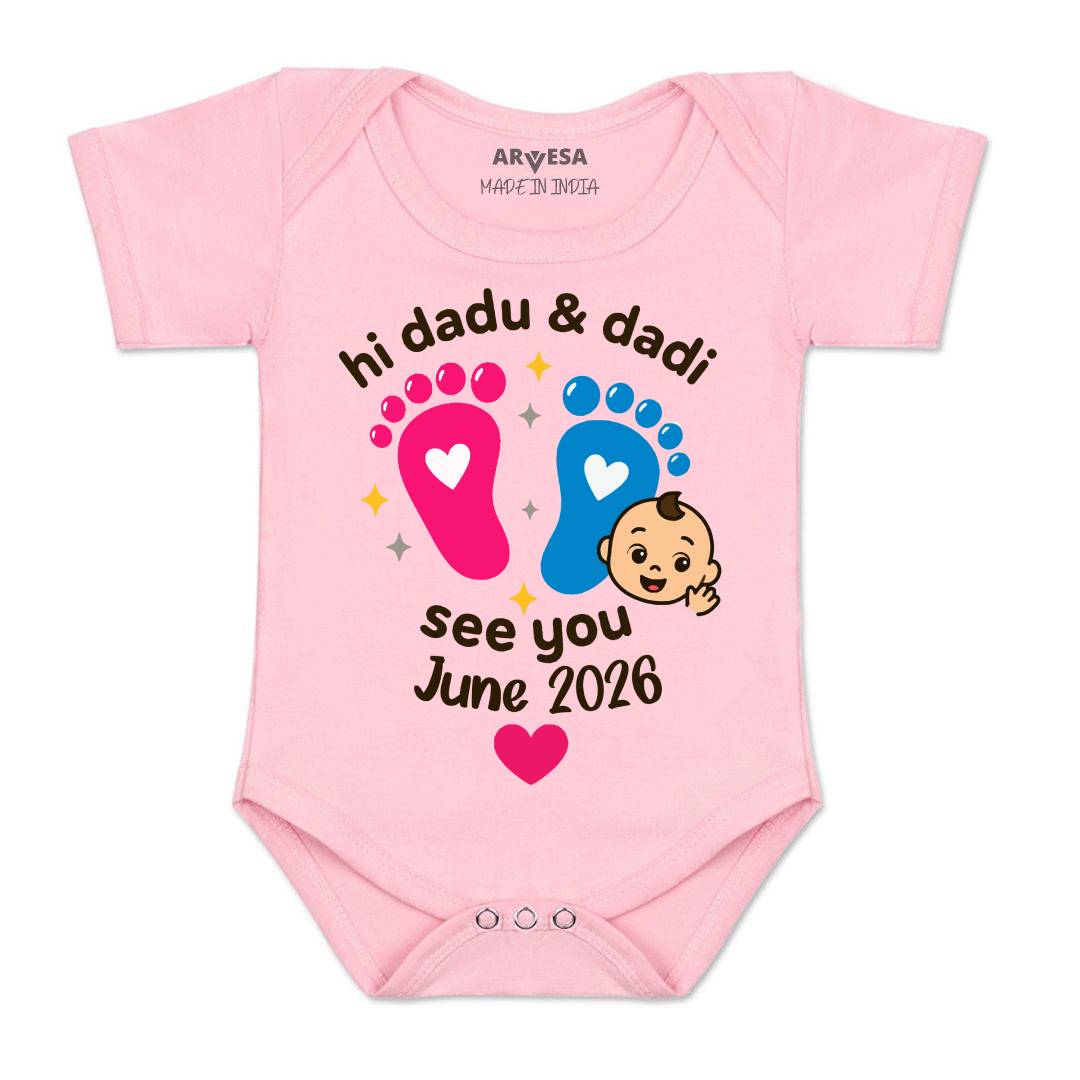 Arvesa Hi Dadu & Dadi See You Soon Baby Boy & Girl Dress