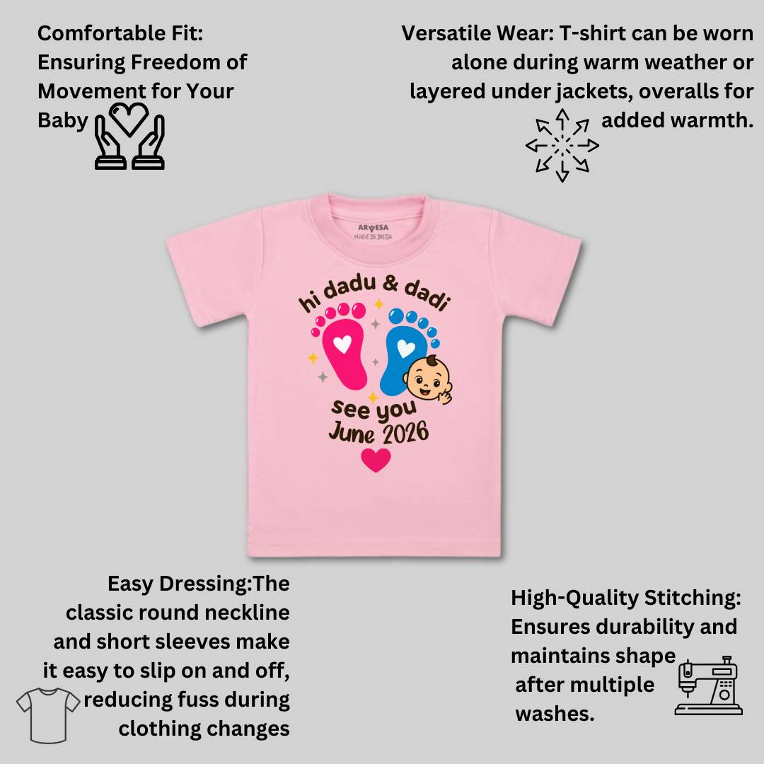 Arvesa Hi Dadu & Dadi See You Soon Baby Boy & Girl Dress