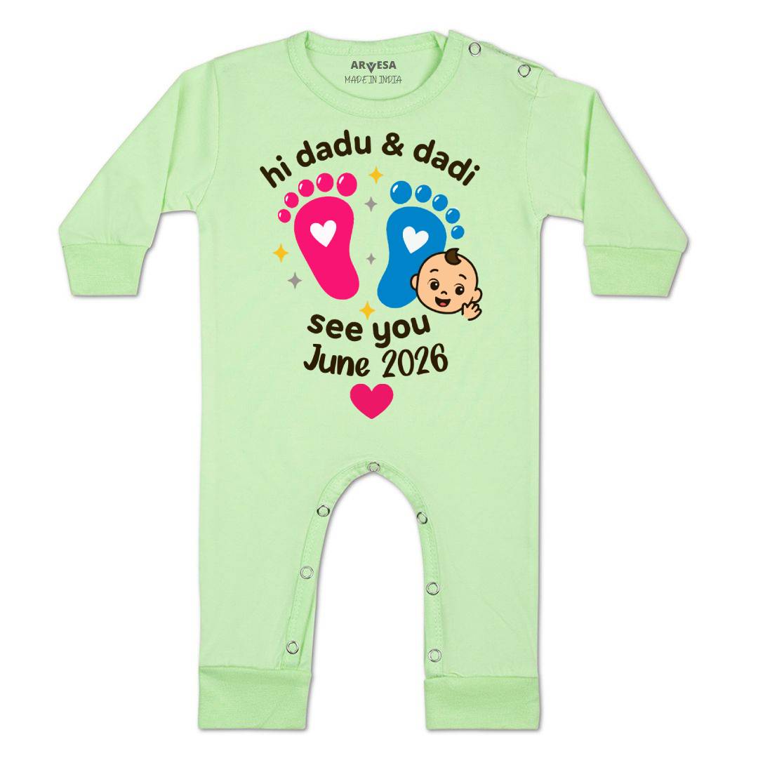 Arvesa Hi Dadu & Dadi See You Soon Baby Boy & Girl Dress