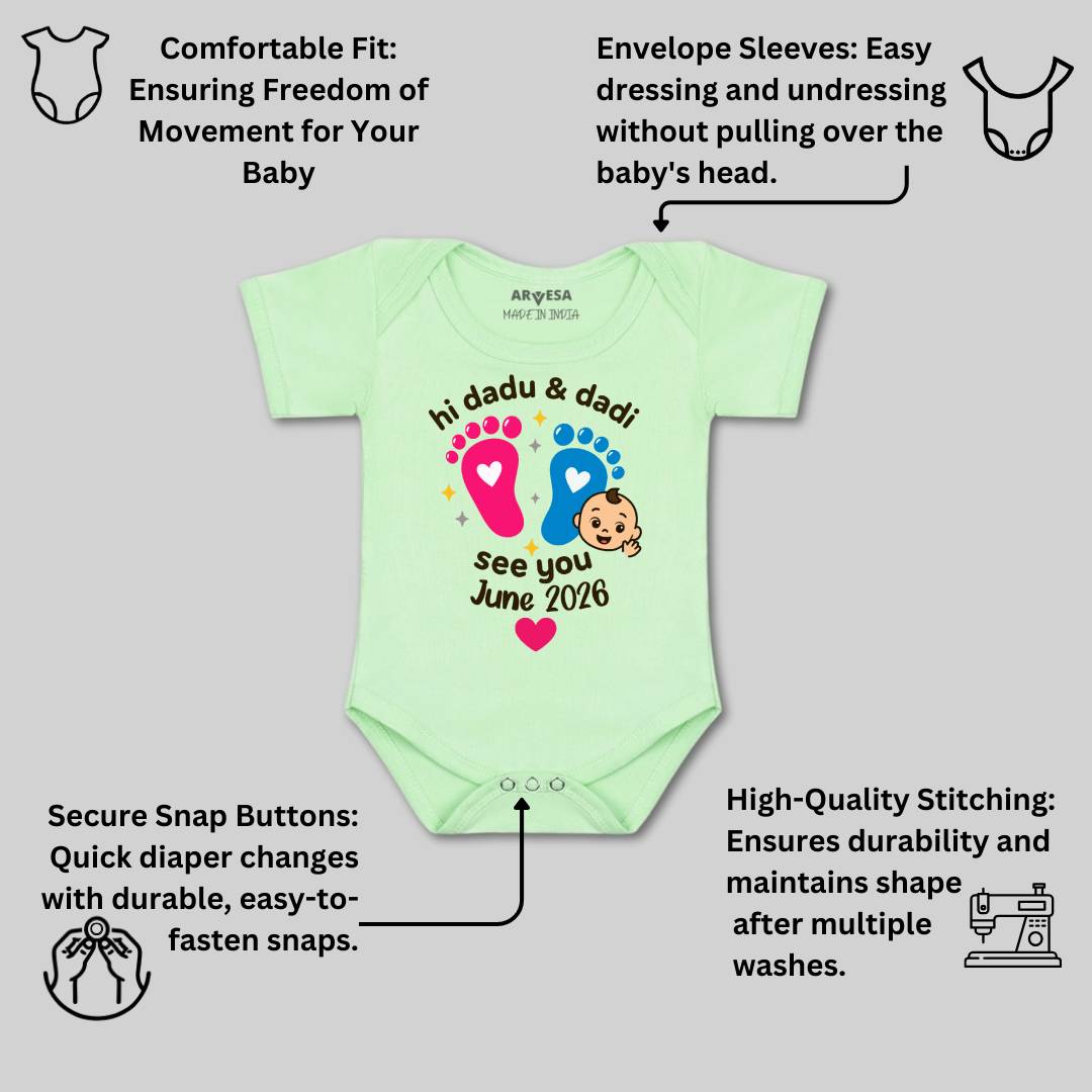 Arvesa Hi Dadu & Dadi See You Soon Baby Boy & Girl Dress