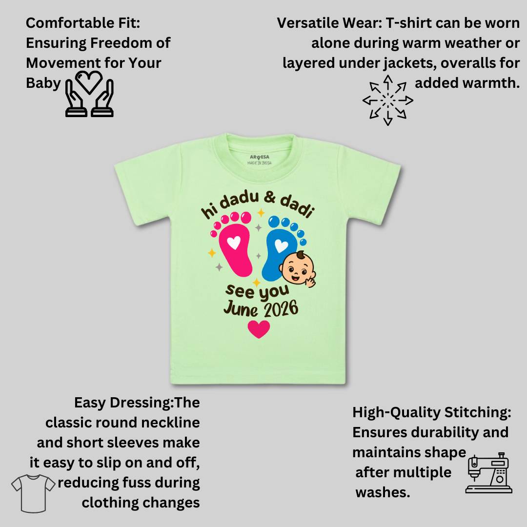 Arvesa Hi Dadu & Dadi See You Soon Baby Boy & Girl Dress