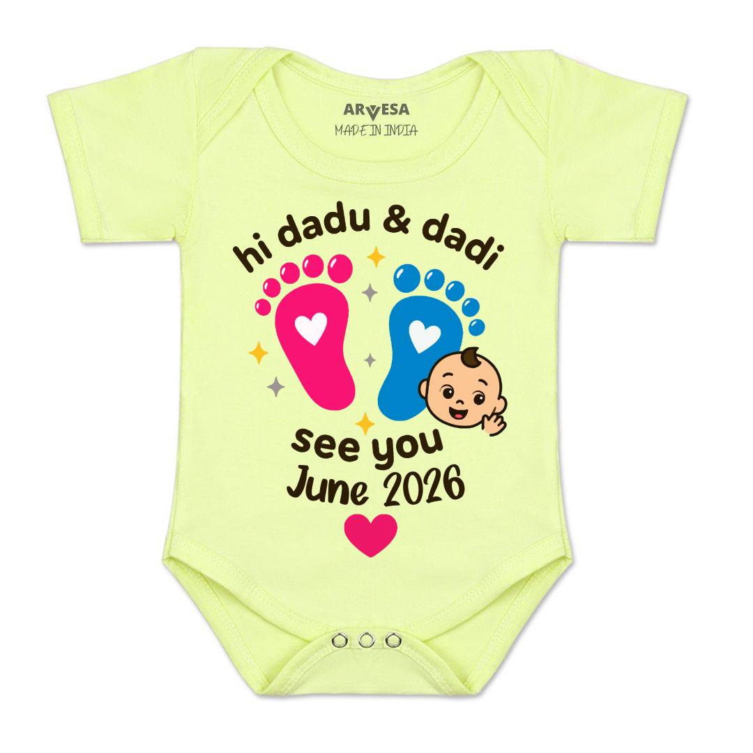 Arvesa Hi Dadu & Dadi See You Soon Baby Boy & Girl Dress