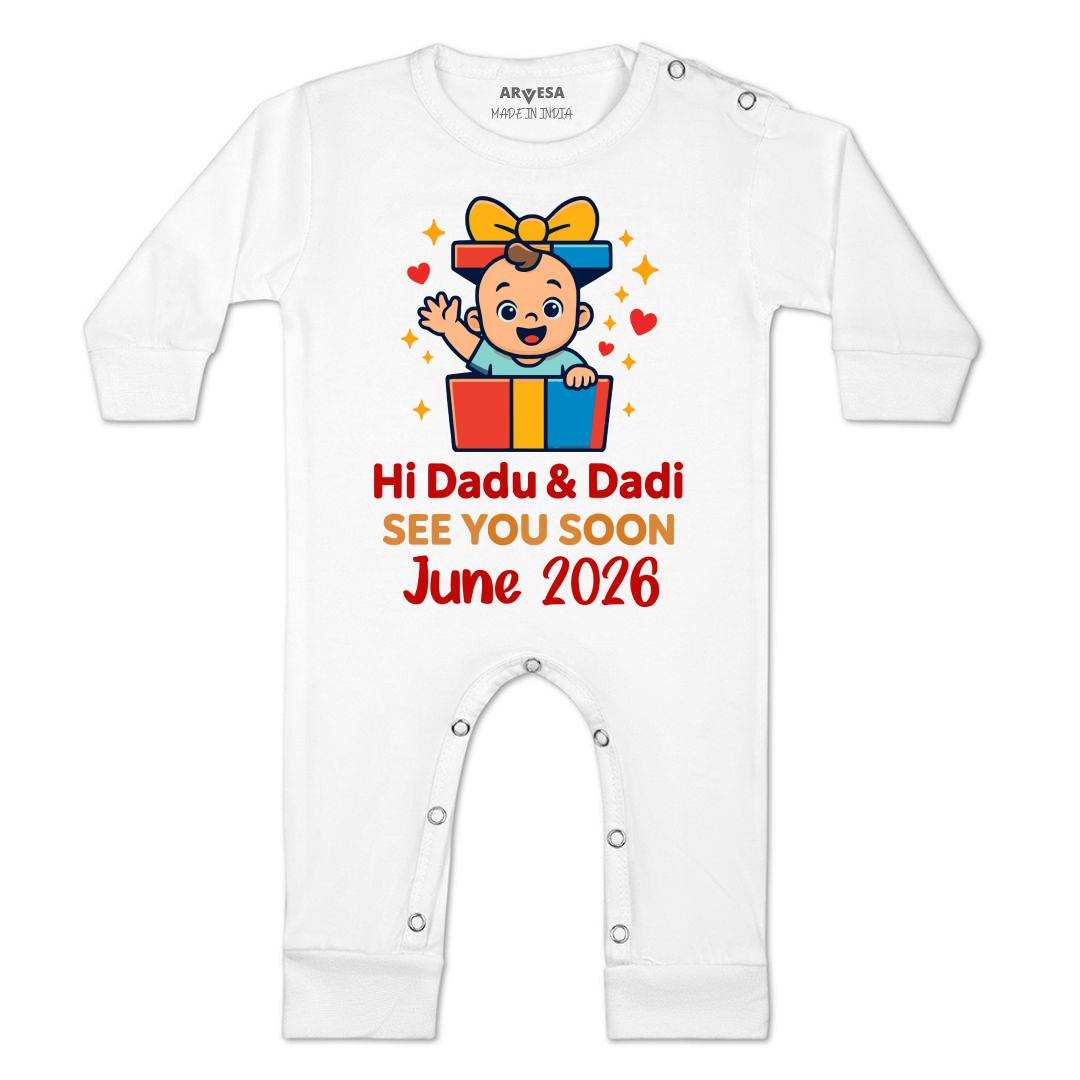 Arvesa Hi Dadu & Dadi See You Soon Baby Boy & Girl Dress
