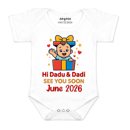 Arvesa Hi Dadu & Dadi See You Soon Baby Boy & Girl Dress