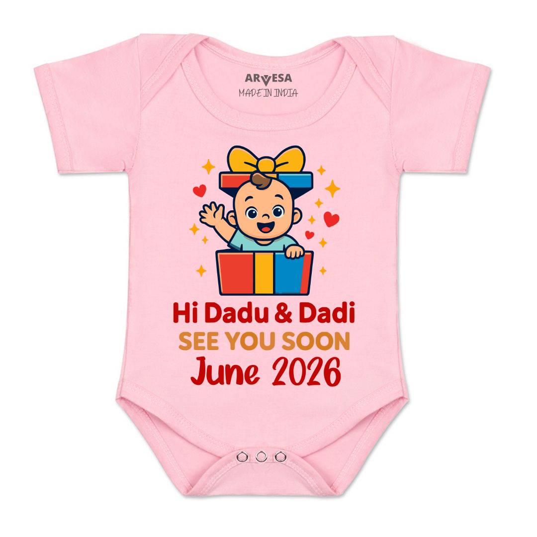 Arvesa Hi Dadu & Dadi See You Soon Baby Boy & Girl Dress