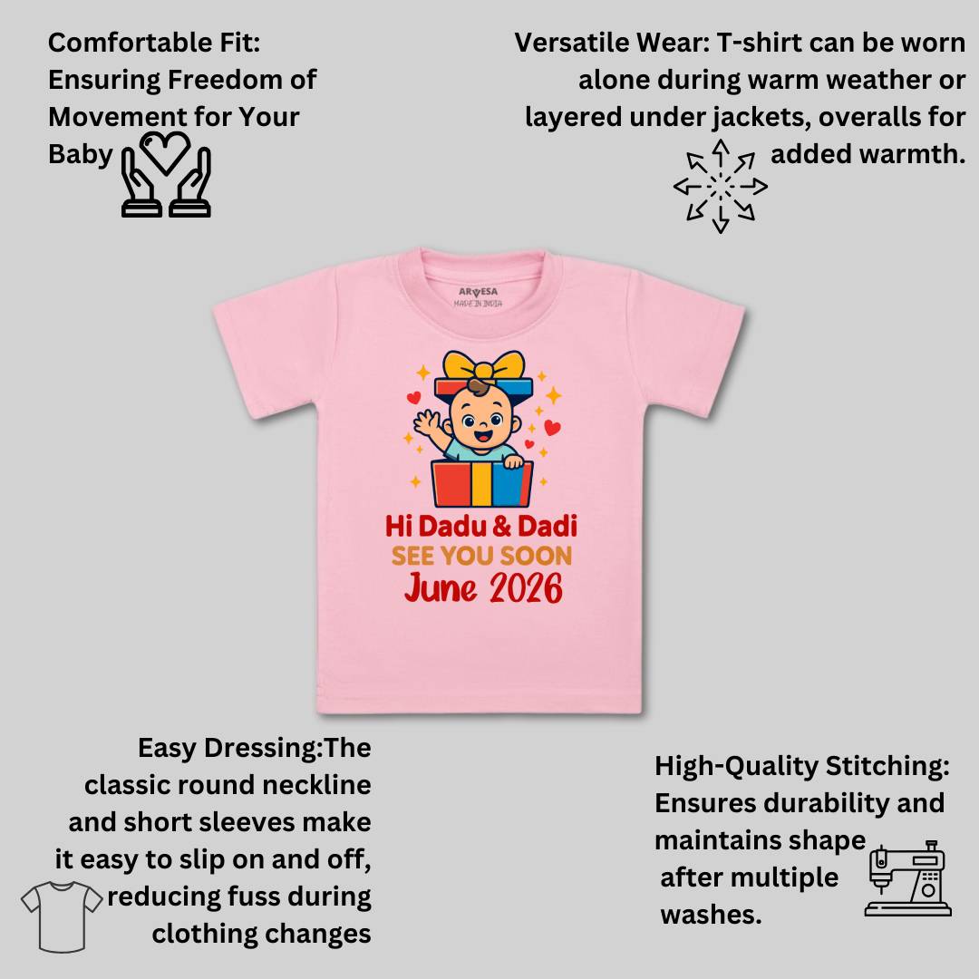 Arvesa Hi Dadu & Dadi See You Soon Baby Boy & Girl Dress