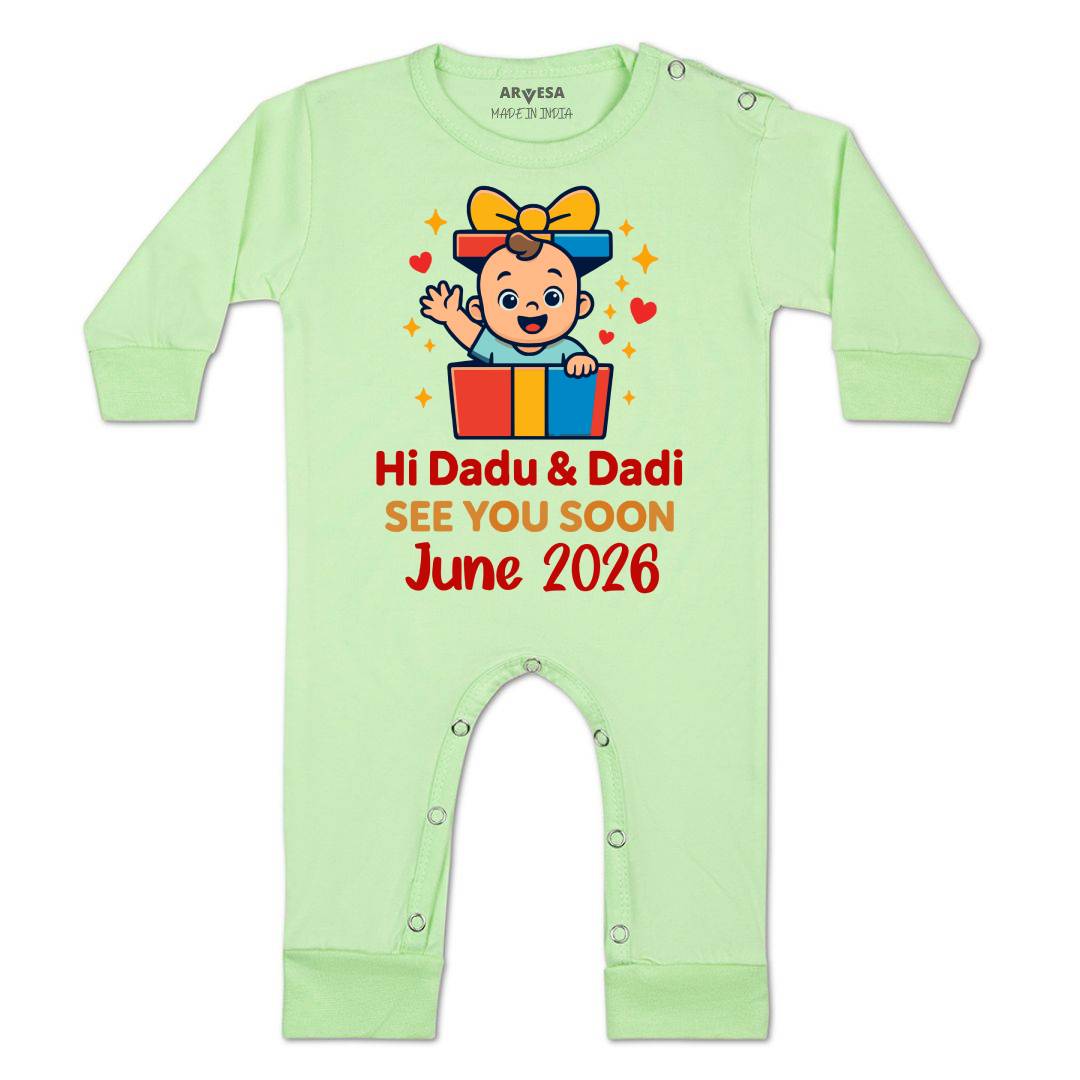 Arvesa Hi Dadu & Dadi See You Soon Baby Boy & Girl Dress