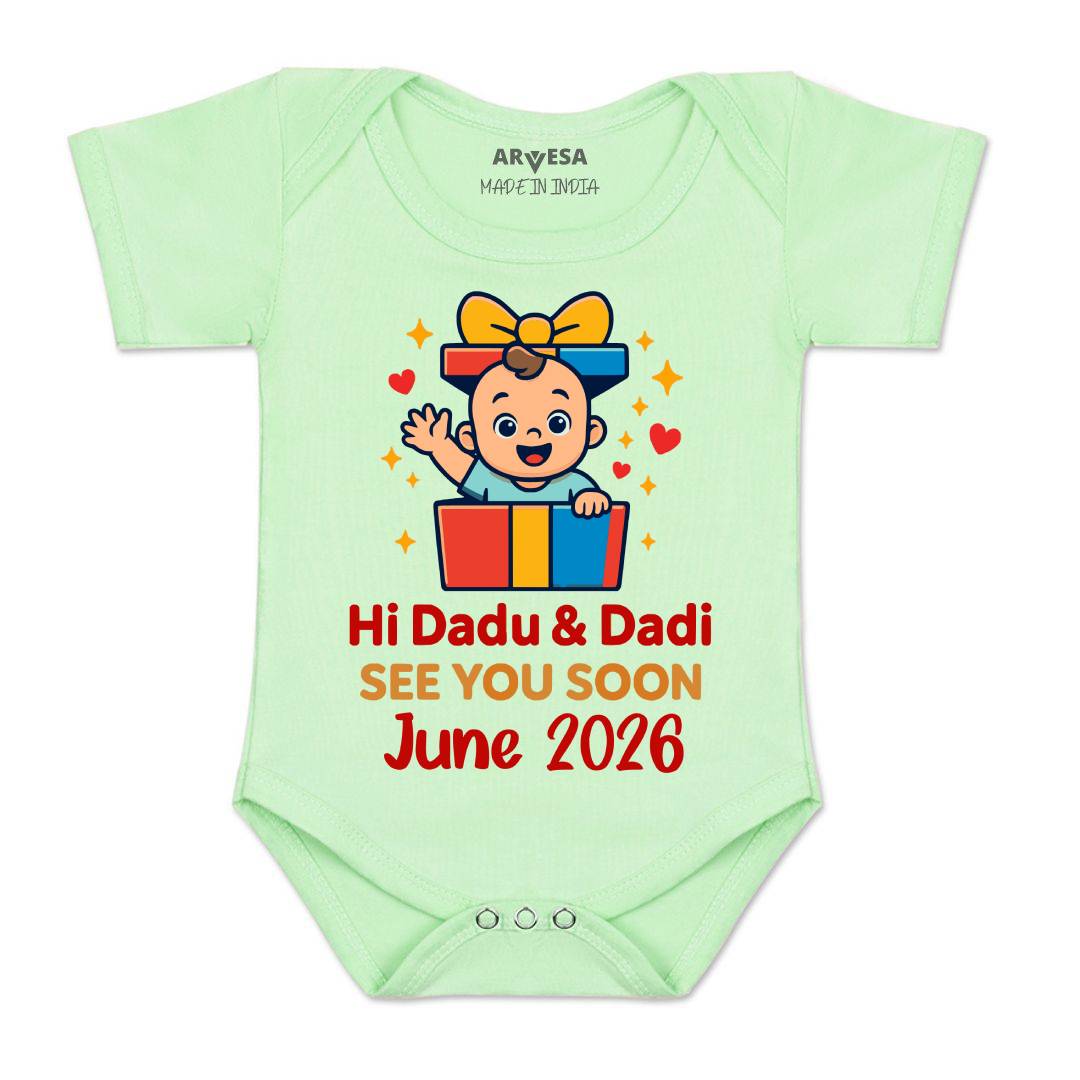 Arvesa Hi Dadu & Dadi See You Soon Baby Boy & Girl Dress