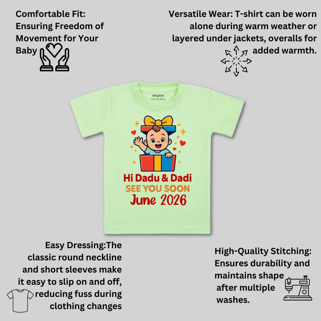 Arvesa Hi Dadu & Dadi See You Soon Baby Boy & Girl Dress