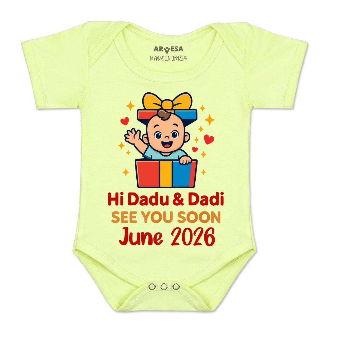 Arvesa Hi Dadu & Dadi See You Soon Baby Boy & Girl Dress