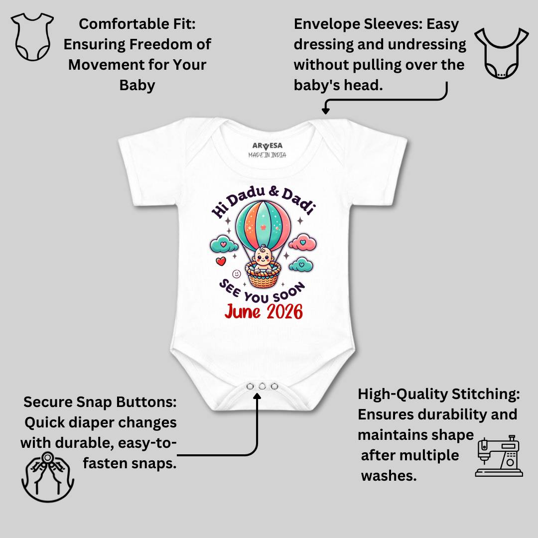 Arvesa Hi Dadu & Dadi See You Soon Baby Boy & Girl Dress