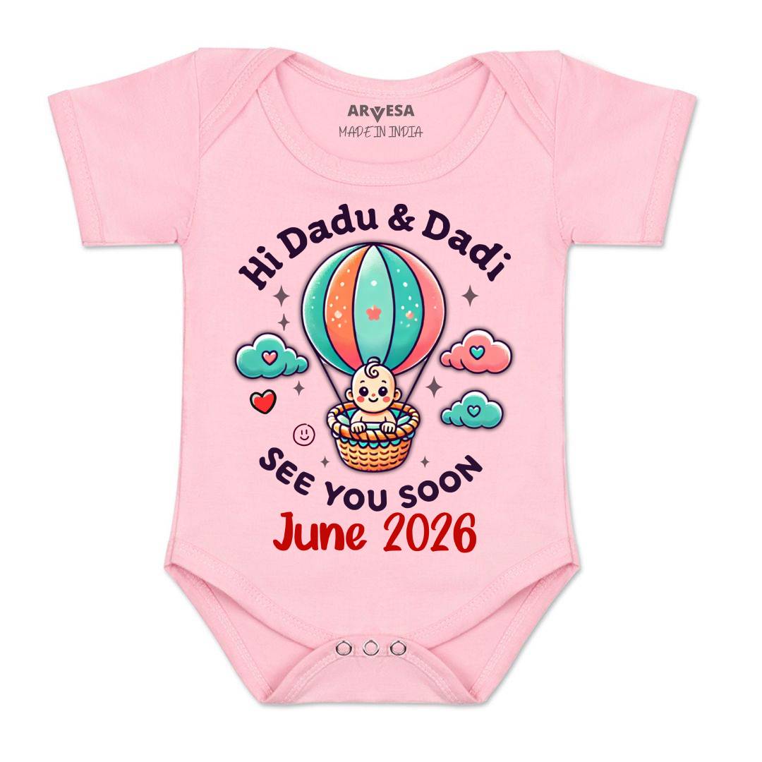 Arvesa Hi Dadu & Dadi See You Soon Baby Boy & Girl Dress