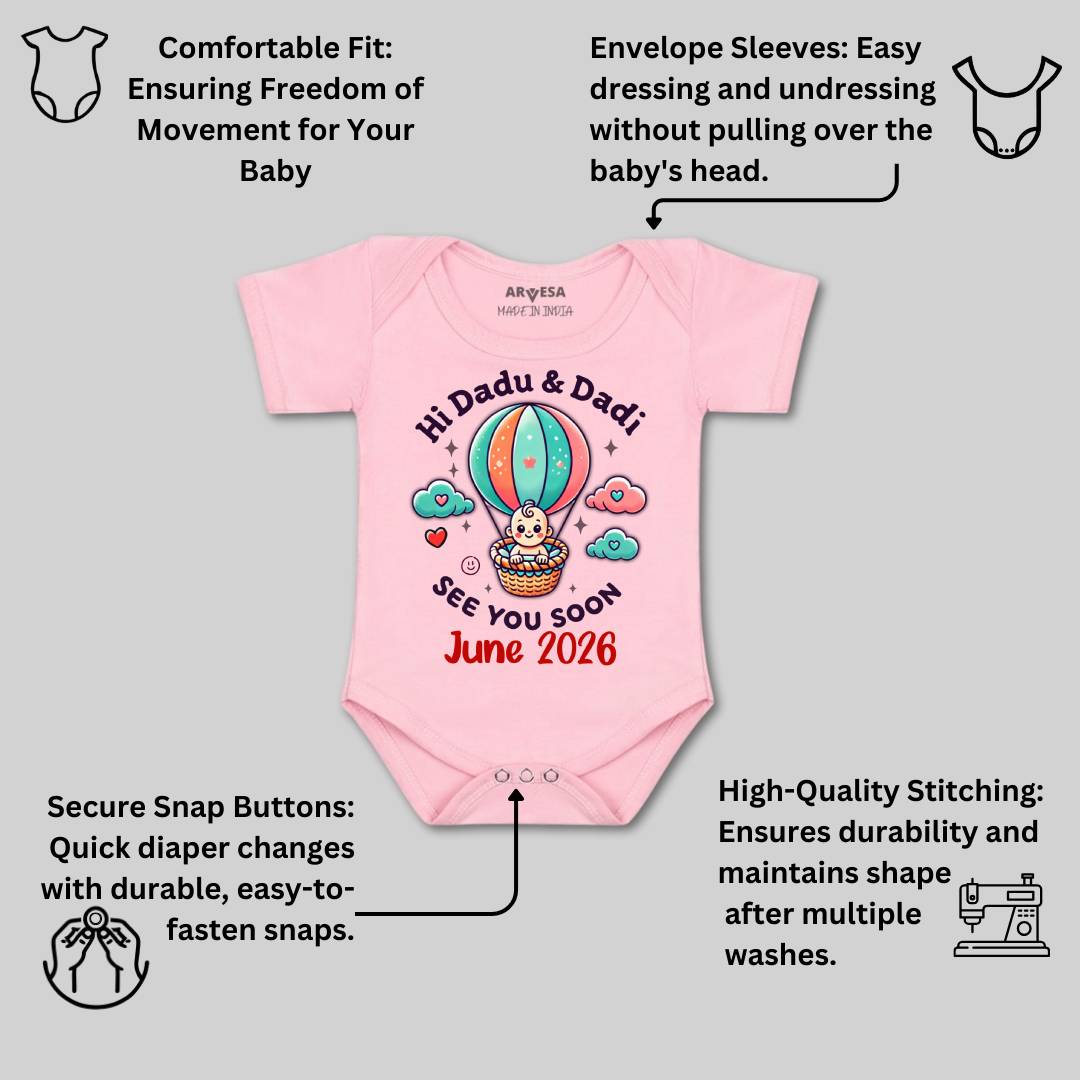 Arvesa Hi Dadu & Dadi See You Soon Baby Boy & Girl Dress