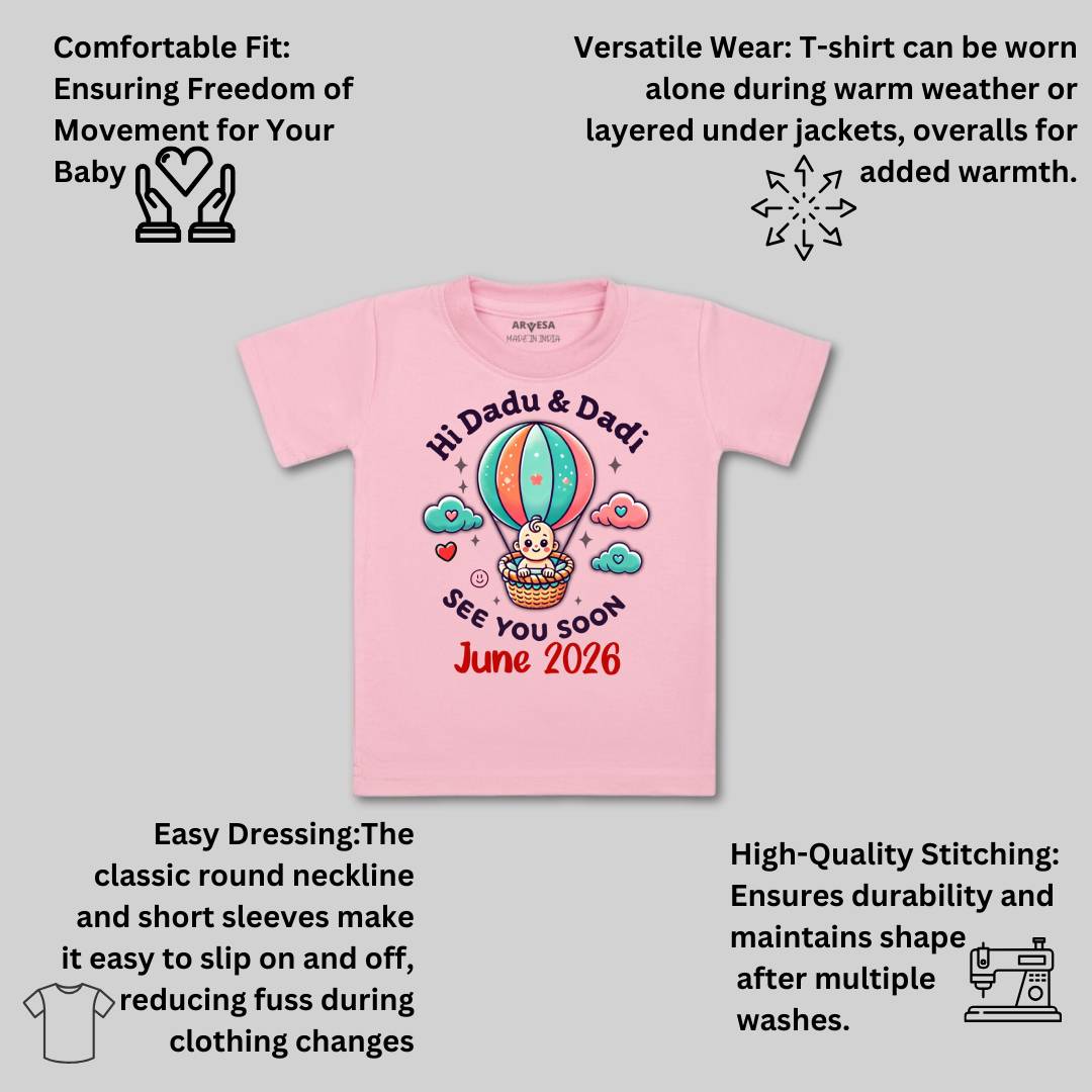 Arvesa Hi Dadu & Dadi See You Soon Baby Boy & Girl Dress