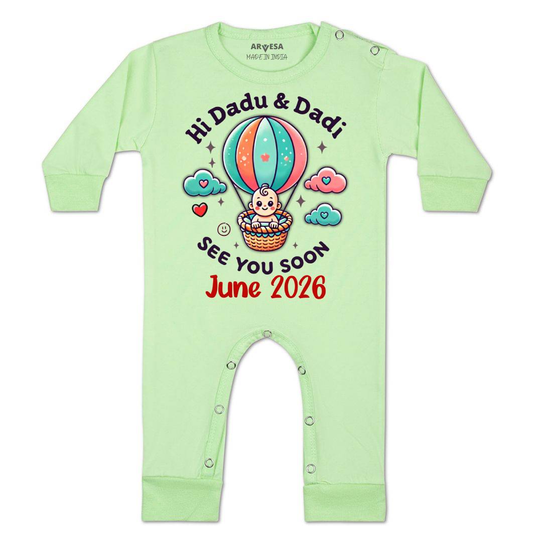 Arvesa Hi Dadu & Dadi See You Soon Baby Boy & Girl Dress