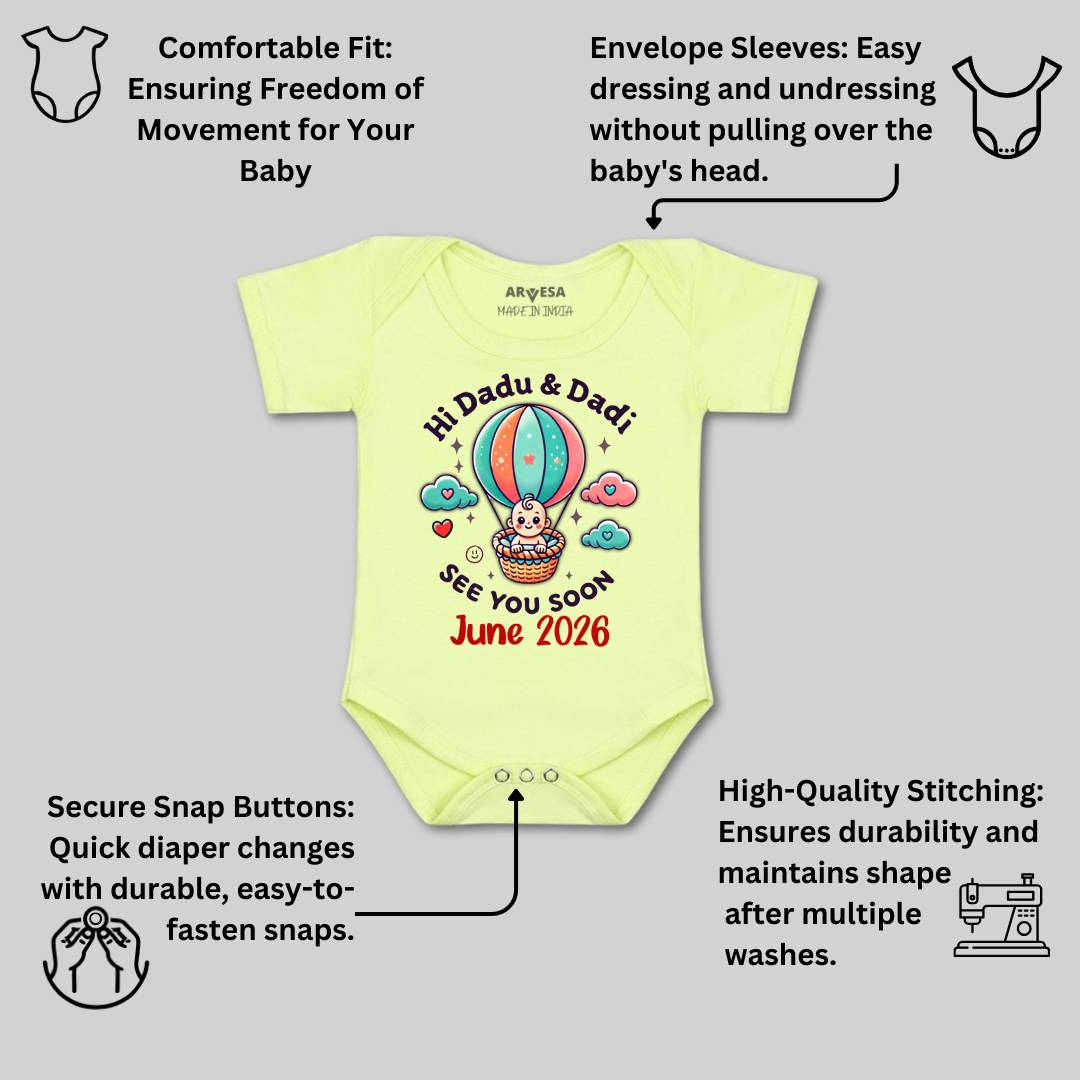 Arvesa Hi Dadu & Dadi See You Soon Baby Boy & Girl Dress