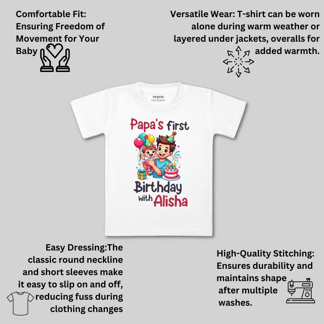 Arvesa Papa First Birthday With Me Baby Boy & Girl Dress