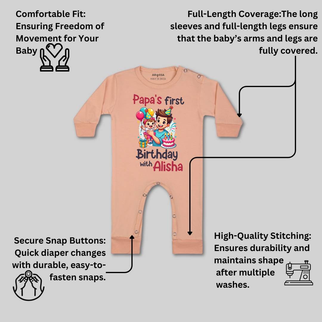 Arvesa Papa First Birthday With Me Baby Boy & Girl Dress