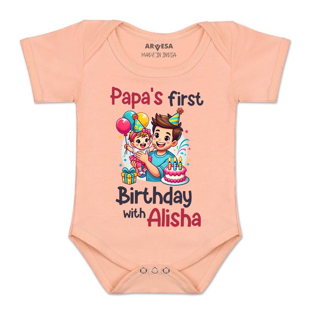 Arvesa Papa First Birthday With Me Baby Boy & Girl Dress