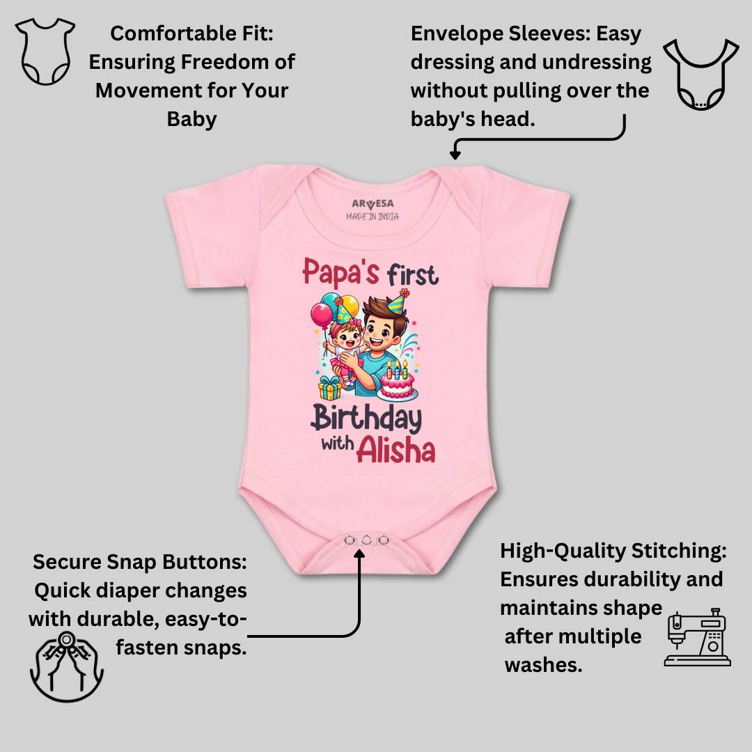 Arvesa Papa First Birthday With Me Baby Boy & Girl Dress