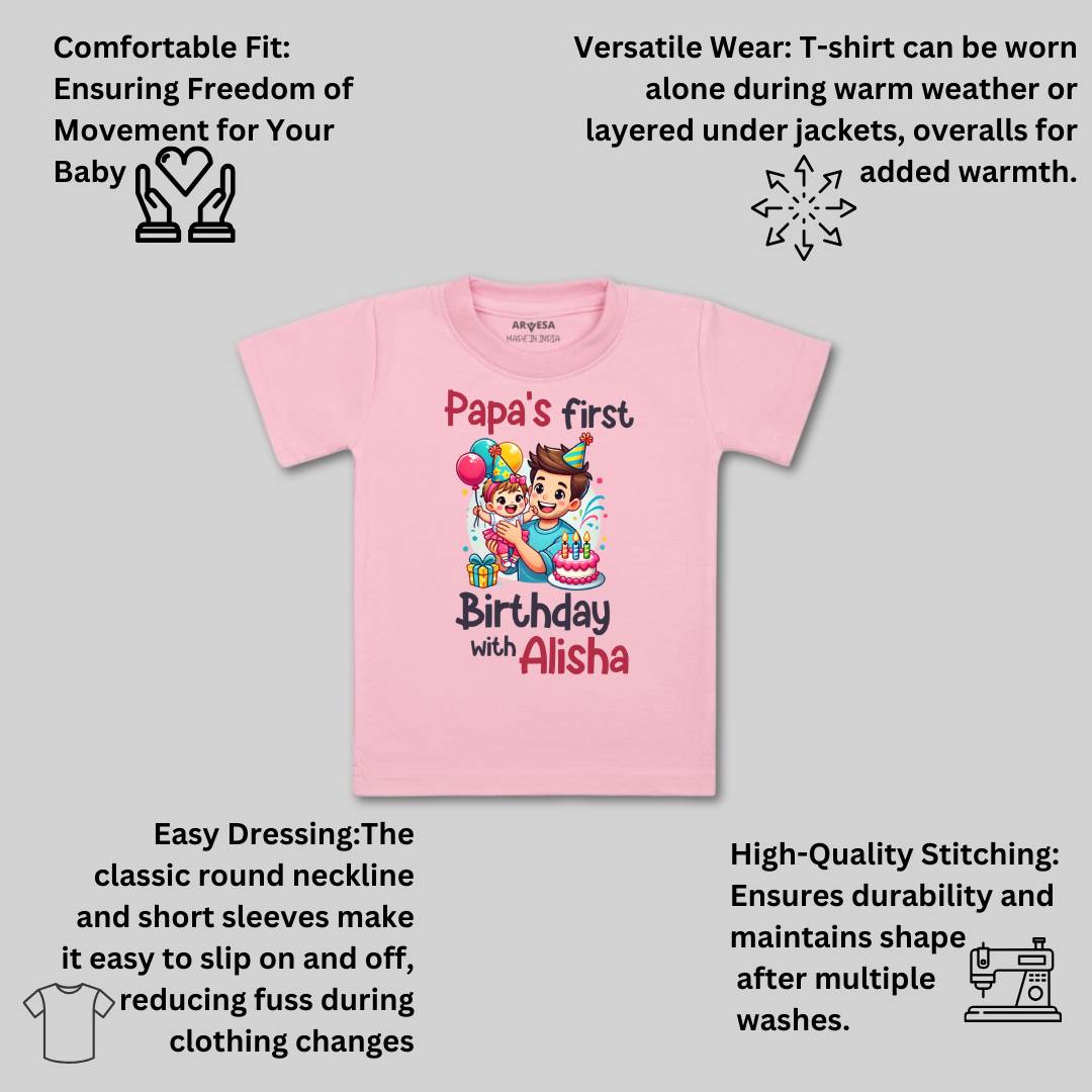 Arvesa Papa First Birthday With Me Baby Boy & Girl Dress