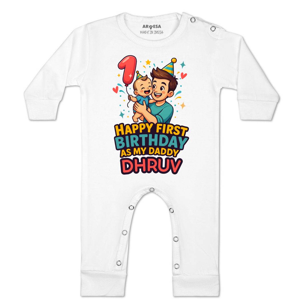 Arvesa Happy First Birthday As My Daddy Baby Boy & Girl Dress