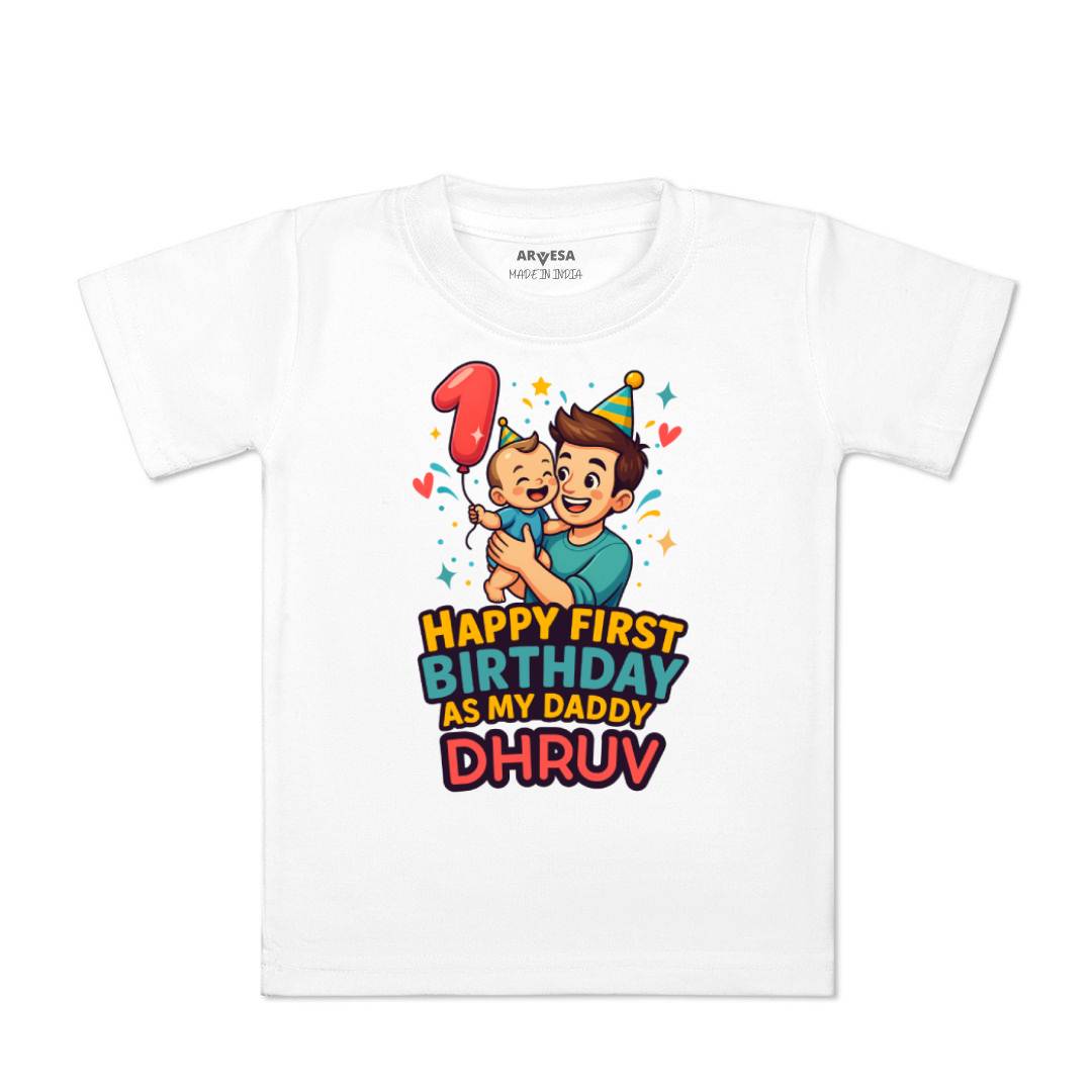 Arvesa Happy First Birthday As My Daddy Baby Boy & Girl Dress